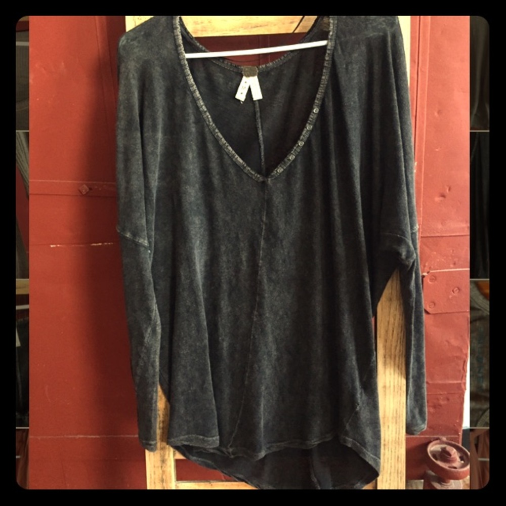 Free people black burnout tee